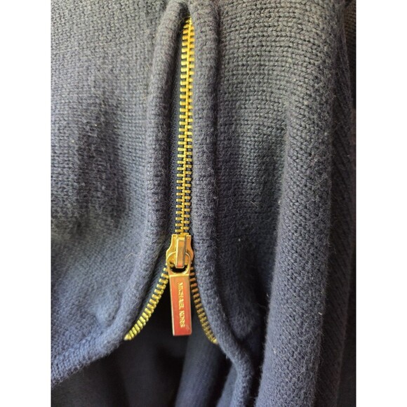 Michael Kors Blue Pullover Hi-Lo Sweater with Zipper Accents Women's Large - Picture 5 of 6